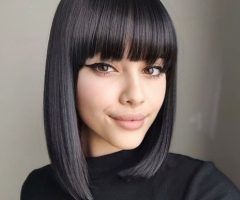 15 Best Collection of Medium Straight Sleek Hair with a Fringe