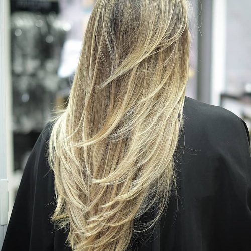 Natural Layers And Ombre Highlights Long Shag Hairstyles (Photo 11 of 20)