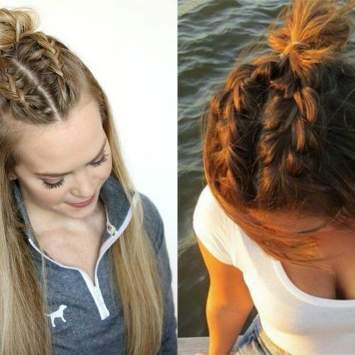 Romantic Curly And Messy Two French Braids Hairstyles (Photo 6 of 15)