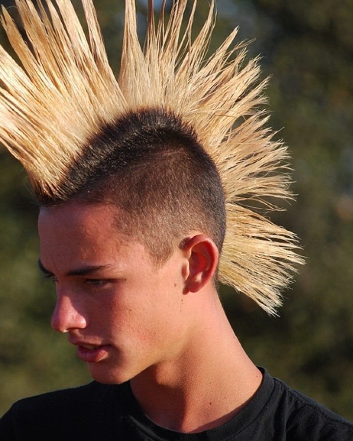15 Photos Spiked Blonde Mohawk Haircuts
