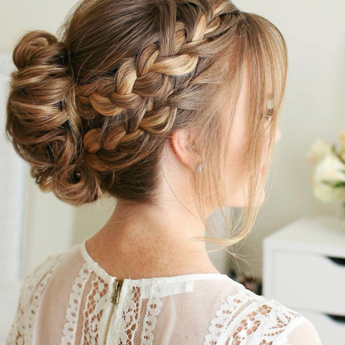 Updo Halo Braid Hairstyles (Photo 11 of 20)