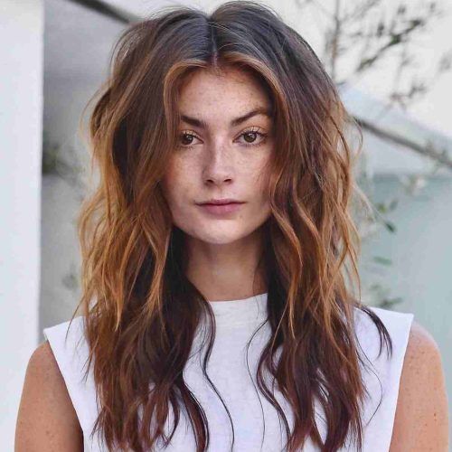 Wavy Medium Hairstyles With Middle Part (Photo 2 of 20)