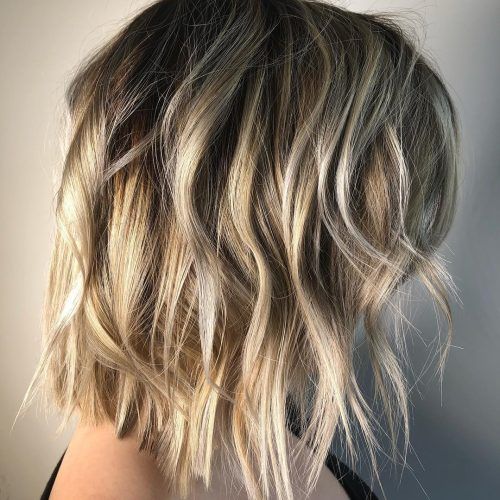 Blonde Lob Hairstyles With Disconnected Jagged Layers (Photo 7 of 20)