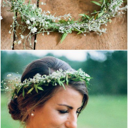 Undone Low Bun Bridal Hairstyles With Floral Headband (Photo 12 of 20)
