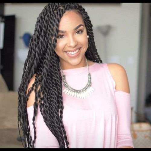 Black Layered Senegalese Twists Pony Hairstyles (Photo 14 of 20)