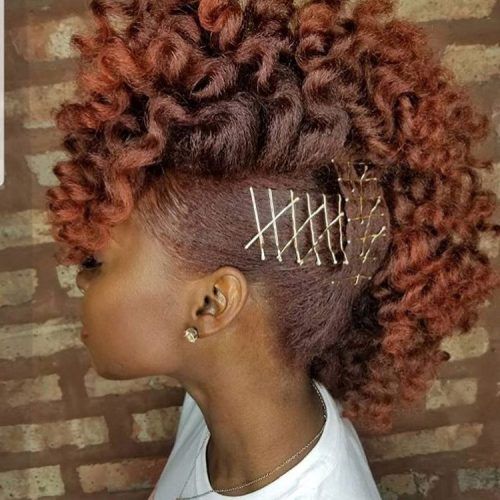 Dark Red Highlighted Finger Coils Hairstyles (Photo 3 of 20)