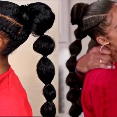 Braided Bubble Ponytail Hairstyles (Photo 7 of 20)