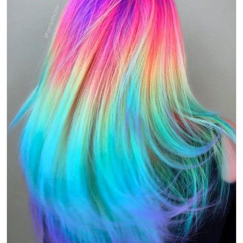 Pastel Rainbow-Colored Curls Hairstyles (Photo 19 of 20)
