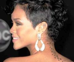 20 Inspirations Rihanna Black Curled Mohawk Hairstyles