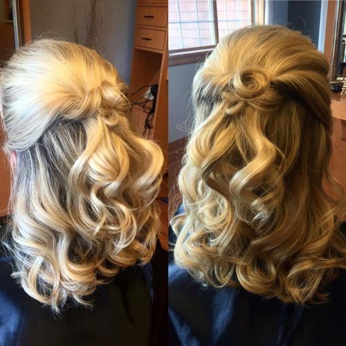 Curly Blonde Updo Hairstyles For Mother Of The Bride (Photo 11 of 20)