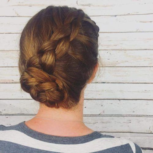 Diagonal Braid And Loose Bun Hairstyles For Prom (Photo 10 of 20)