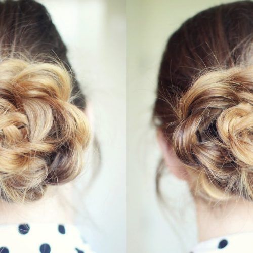 Floral Bun Updo Hairstyles (Photo 5 of 20)
