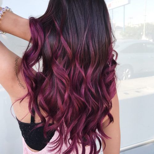 Hot Pink Highlights On Gray Curls Hairstyles (Photo 13 of 20)