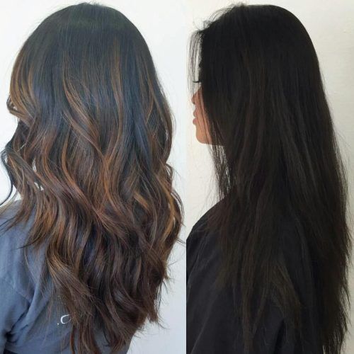 Long Black Haircuts With Light Flipped Up Ends (Photo 8 of 20)