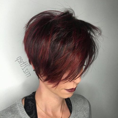 Pageboy Maroon Red Pixie Haircuts (Photo 1 of 20)
