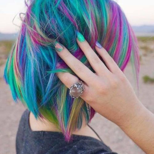 Pastel Rainbow-Colored Curls Hairstyles (Photo 5 of 20)