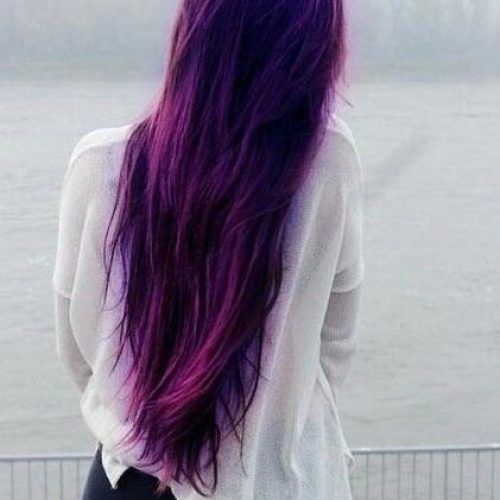 Purple Long Hairstyles (Photo 4 of 15)
