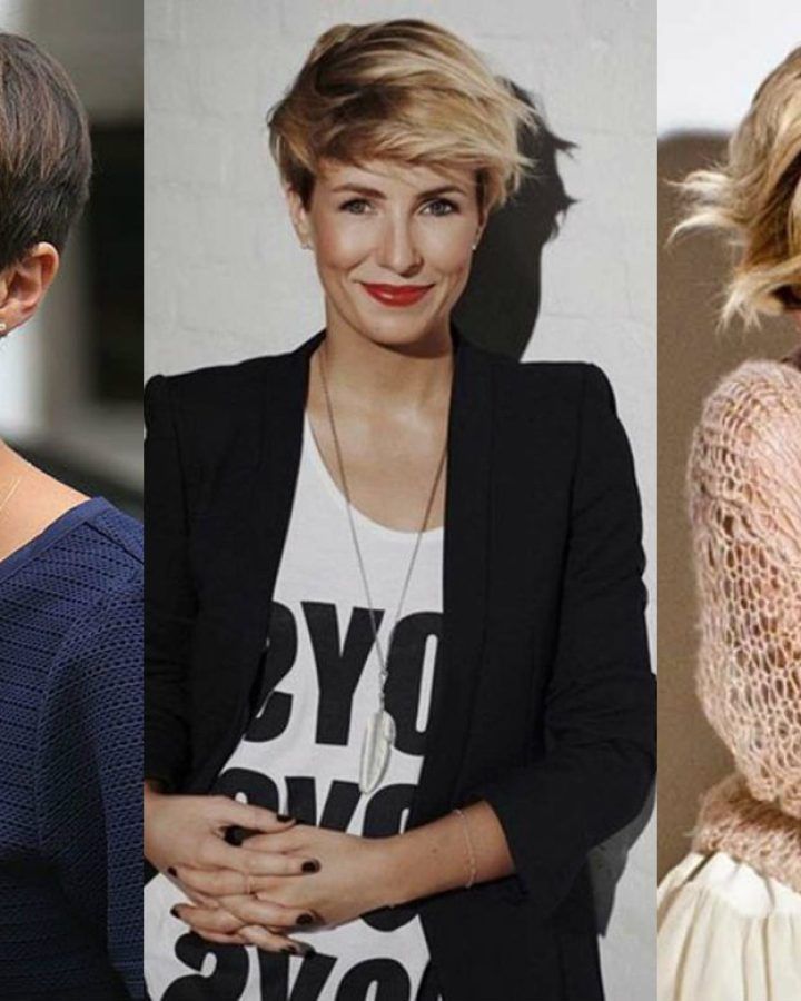 20 Inspirations Short Side Swept Pixie Haircuts with Caramel Highlights