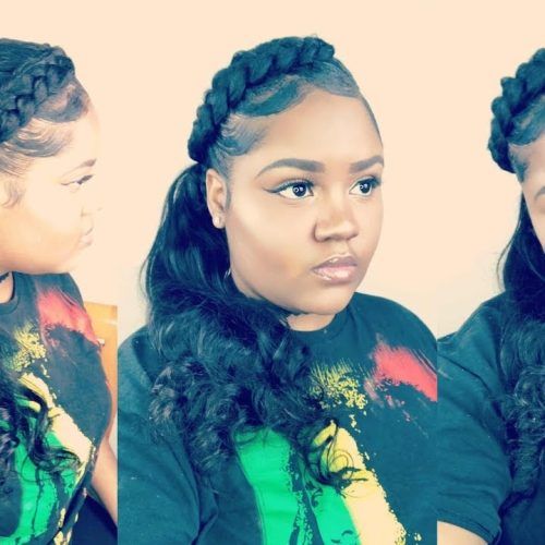 Wavy Side Ponytails With A Crown Braid (Photo 20 of 20)