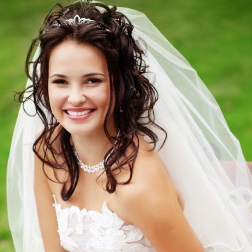 Wedding Hairstyles For Long Hair With Veil And Tiara (Photo 2 of 15)
