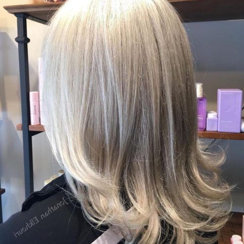 White-Blonde Flicked Long Hairstyles (Photo 3 of 20)