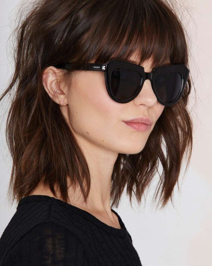 20 Inspirations Medium Haircuts with Bangs and Glasses