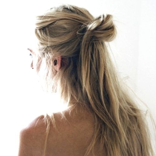 Half-Up Hairstyles With Top Knots (Photo 15 of 20)