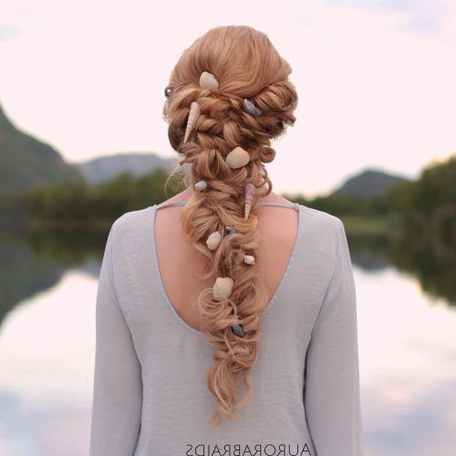 Mermaid Fishtail Hairstyles With Hair Flowers (Photo 10 of 20)