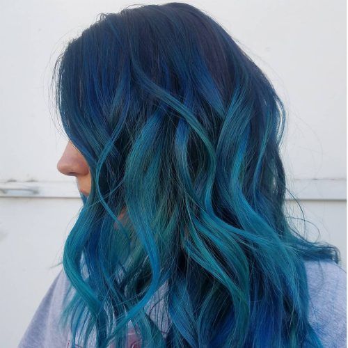 Black And Denim Blue Waves Hairstyles (Photo 13 of 20)