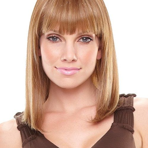 Middle-Length Hairstyles With Highlights And Bangs (Photo 6 of 20)