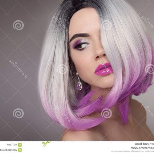 Purple-Tinted Off-Centered Bob Hairstyles (Photo 8 of 20)