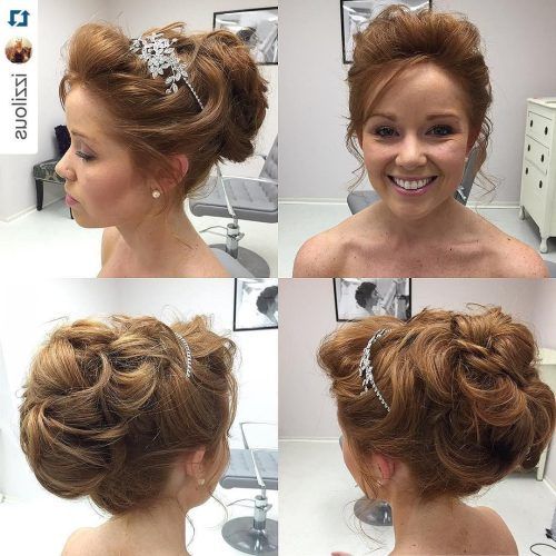 High Updos With Jeweled Headband For Brides (Photo 16 of 20)