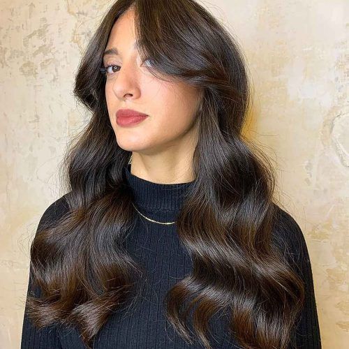 Loose Waves With Unshowy Curtain Bangs (Photo 6 of 15)