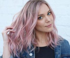 20 Best Collection of Pink Balayage Haircuts for Wavy Lob