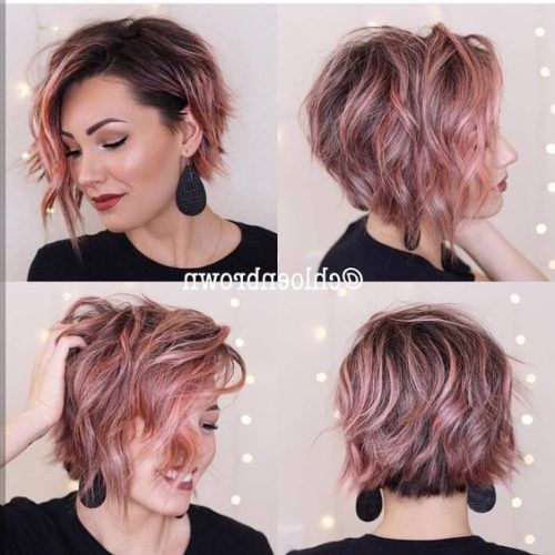 Peach Wavy Stacked Hairstyles For Short Hair (Photo 3 of 20)
