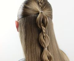 2024 Latest High Braided Pony Hairstyles with Peek-a-boo Bangs
