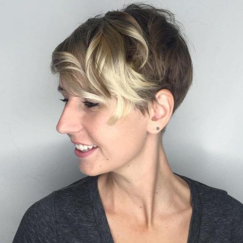 Blonde Pixie Haircuts With Curly Bangs (Photo 13 of 20)