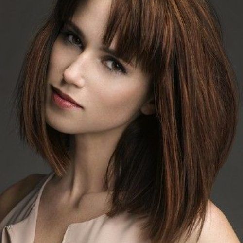 Blunt Lob Haircuts With Straight Bangs (Photo 16 of 20)