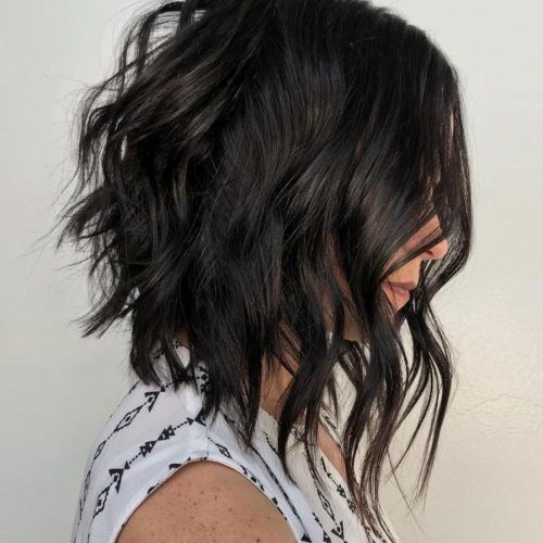 Black Angled Bob Hairstyles With Shaggy Layers (Photo 2 of 20)