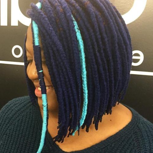 Blue And Gray Yarn Braid Hairstyles With Beads (Photo 8 of 20)