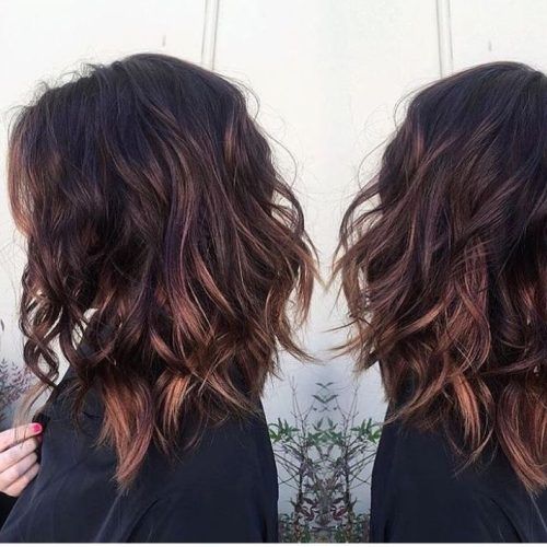 Brunette To Mauve Ombre Hairstyles For Long Wavy Bob (Photo 12 of 20)