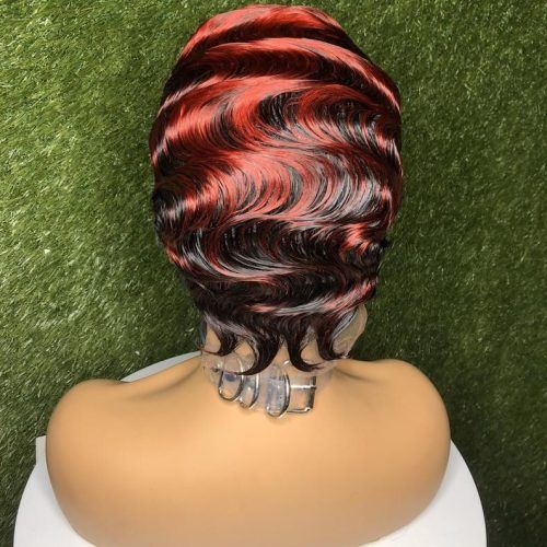 Dark Red Highlighted Finger Coils Hairstyles (Photo 20 of 20)