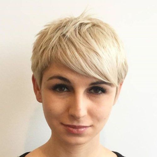 Messy Spiky Pixie Haircuts With Asymmetrical Bangs (Photo 3 of 20)