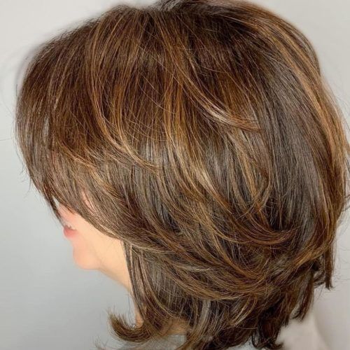 Feathered Golden Brown Bob Hairstyles (Photo 1 of 20)
