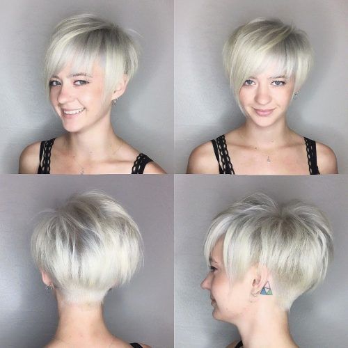 Flipped Up Platinum Blonde Pixie Haircuts (Photo 1 of 20)