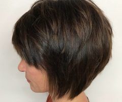 20 Photos Tapered Shaggy Chocolate Brown Bob Hairstyles