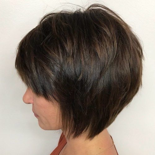 Tapered Shaggy Chocolate Brown Bob Hairstyles (Photo 1 of 20)