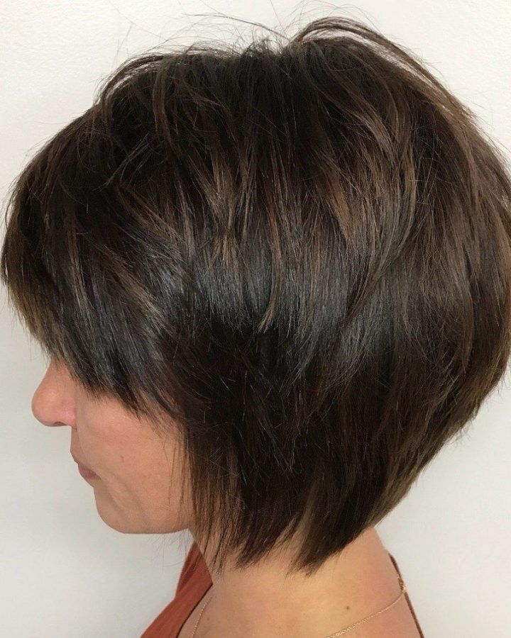 20 Photos Tapered Shaggy Chocolate Brown Bob Hairstyles