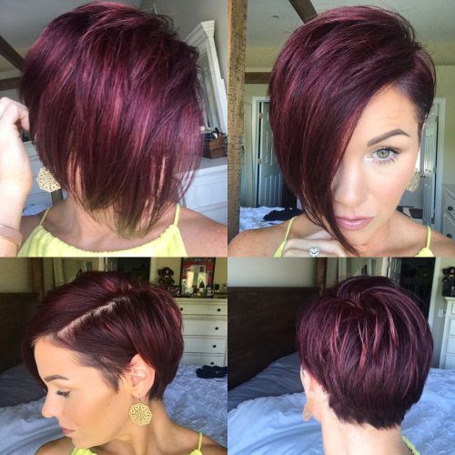 Wavy Asymmetrical Pixie Haircuts With Pastel Red (Photo 6 of 20)