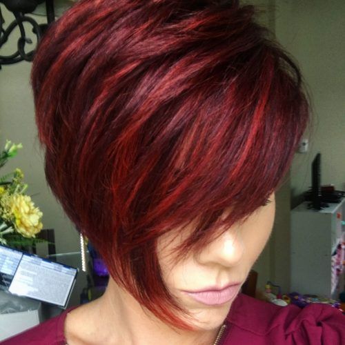 Pageboy Maroon Red Pixie Haircuts (Photo 3 of 20)